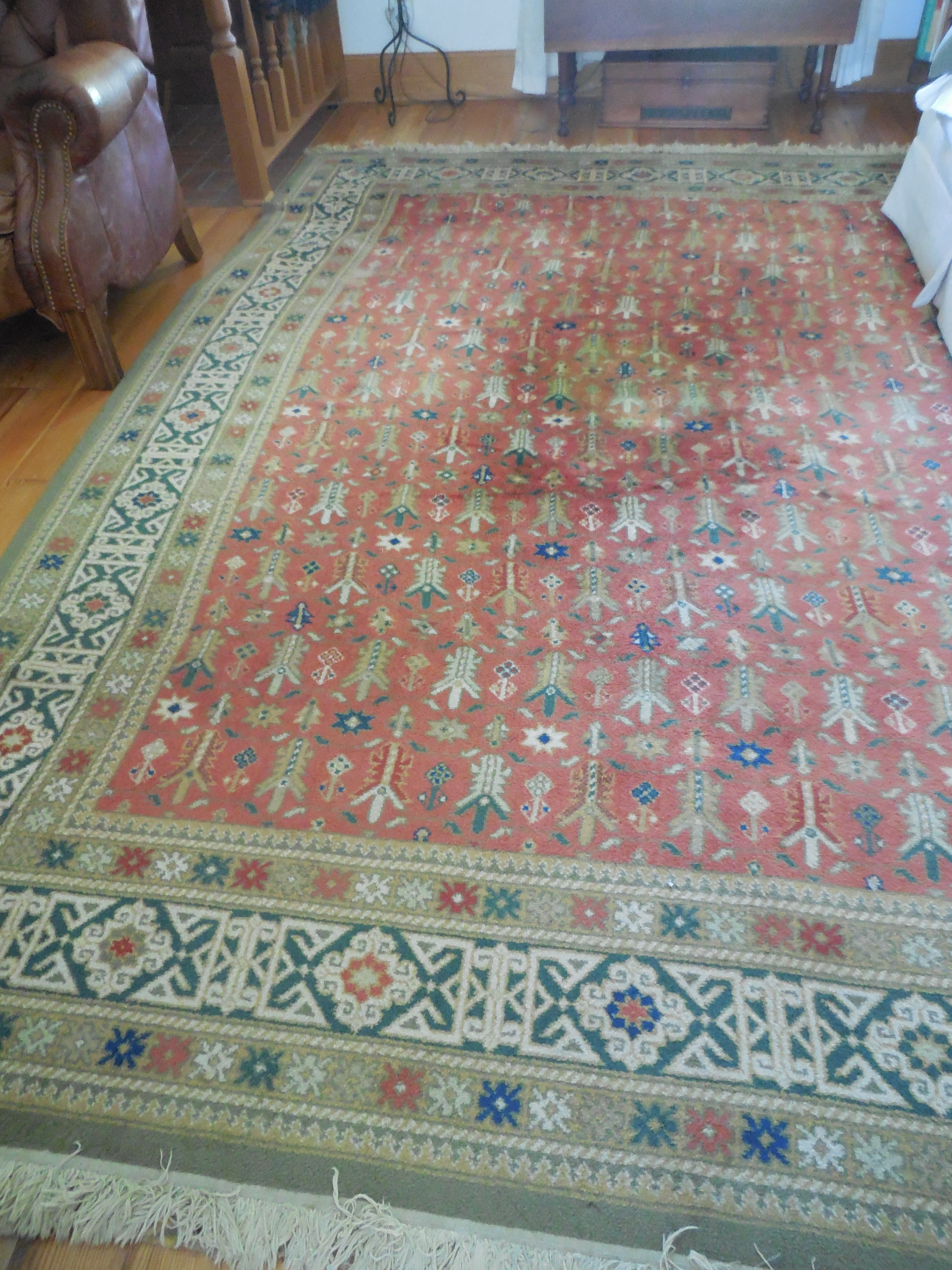 Kashmir oriental antque rug 8'x12 rose Kabistan InstAppraisal